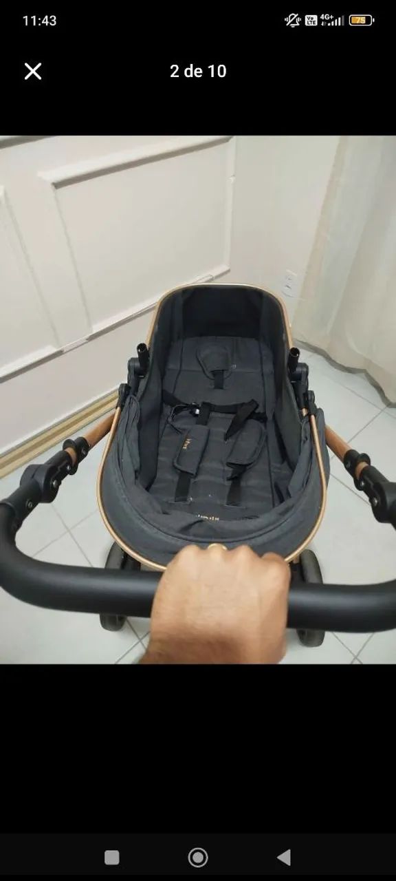 Carrinho de bebe com bebê conforto. - Foto 4