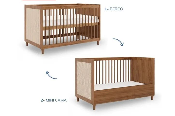 Berço 3 em 1 que vira mini cama e ja vem com colchão - Foto 2