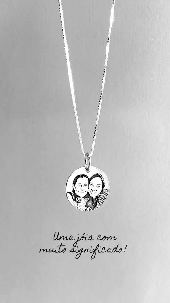 Colar com medalha personalizada com foto na prata 925 - Foto 3