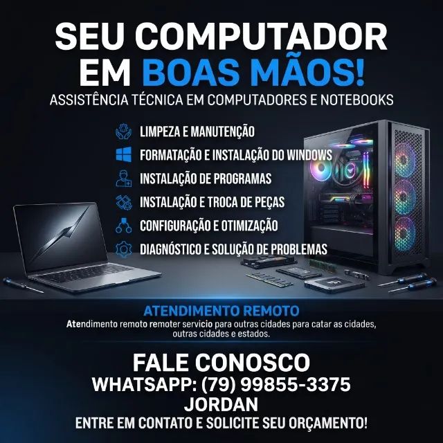 FORMATAÇÃO DE COMPUTADORES E NOTEBOOKS