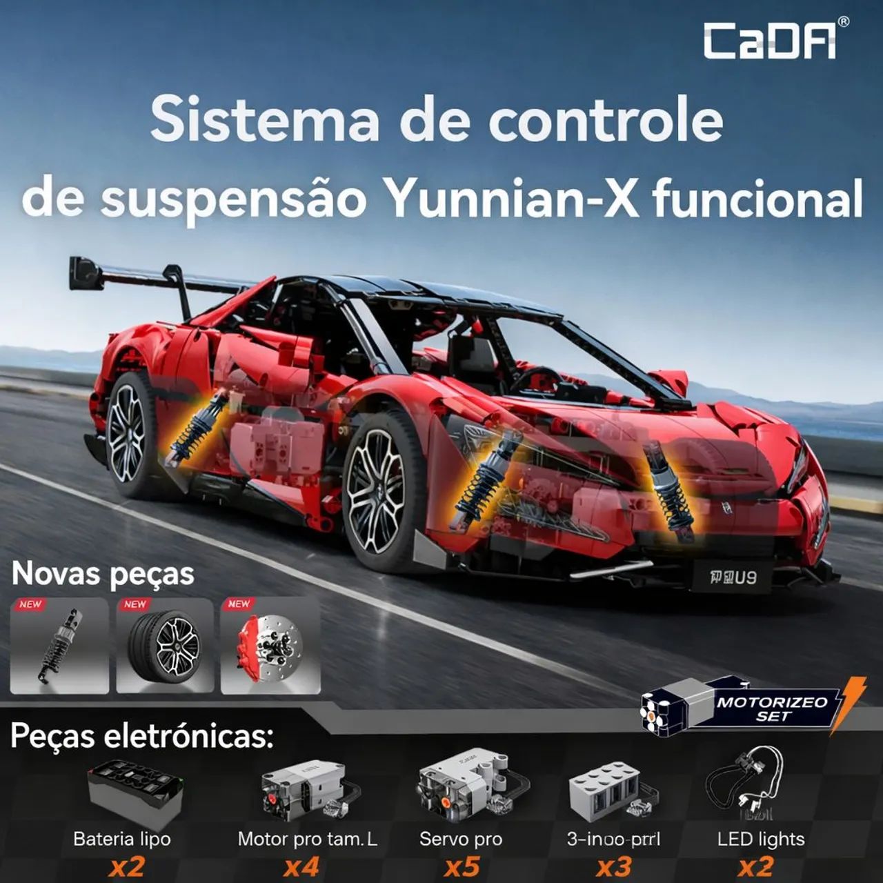 BLOCOS MARCA CaDA YANGWANG U9 C64011W COM 3671 PEÇAS, CONTROLE REMOTO, LED E MOTORIZAÇÃO - Foto 5