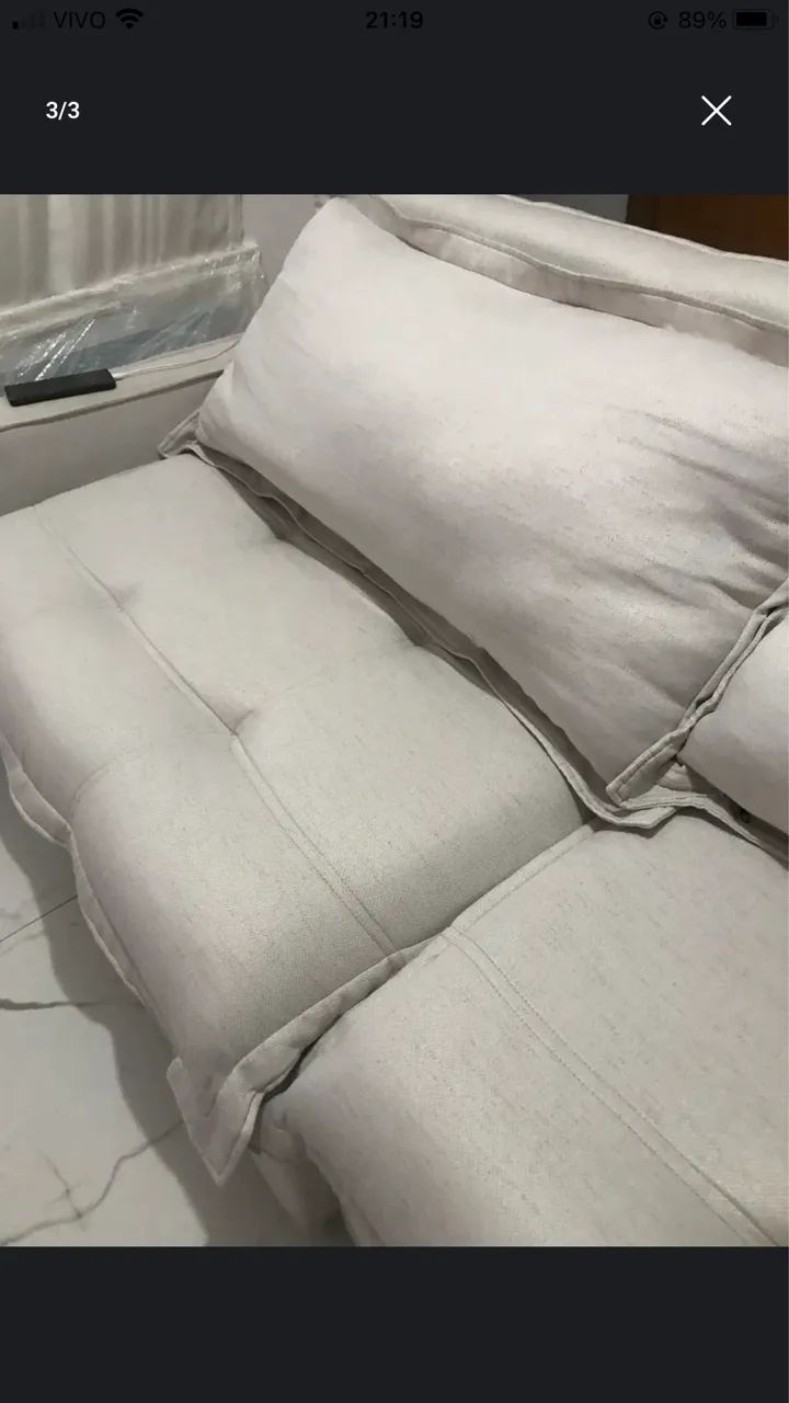 Sofá linho retrátil 