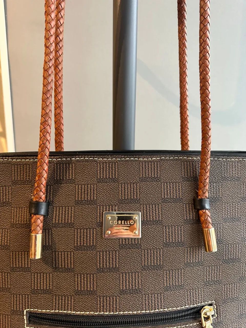 bolsa de couro corello, marrom, novíssima - Foto 2