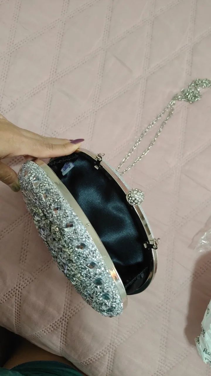 Clutch prata - bolsa de festa - Foto 2