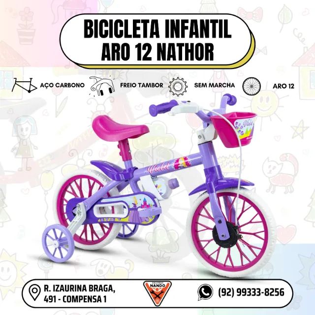 BICICLETA INFANTIL ARO 12 NATHOR - Foto 2