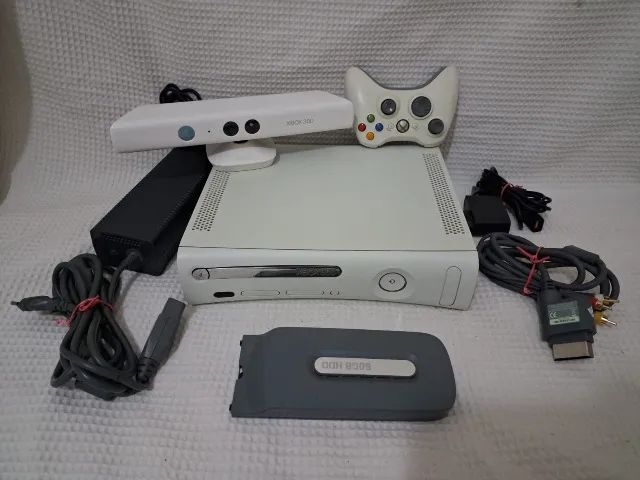 xbox 360 arcade branco com kinect des bloqueado LT