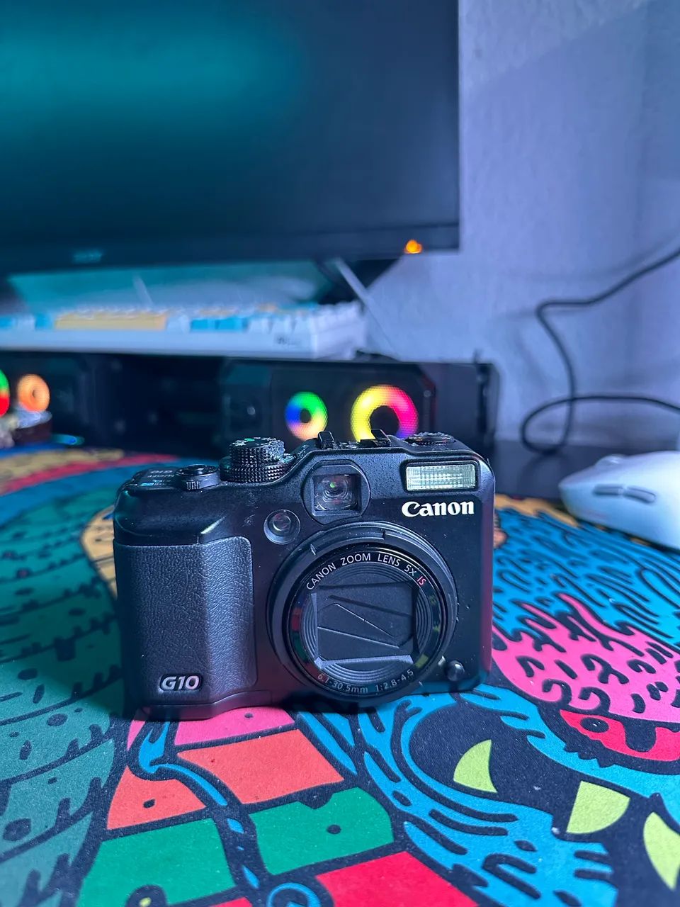 Câmera Cânon G10 ( Com defeito ) + acessórios 