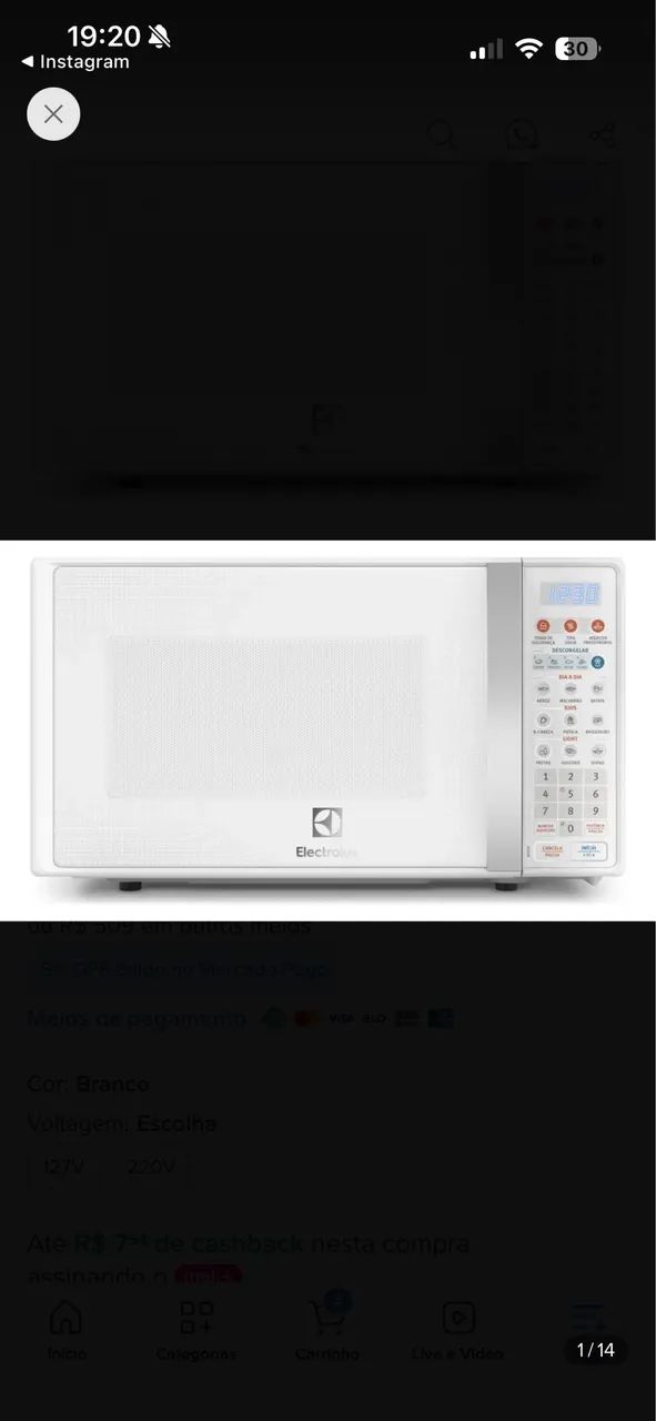 Microondas Electrolux 20l branco novo - Foto 2