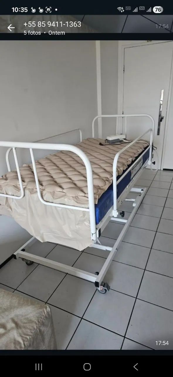 Cama hospitalar 3 manivelas 2 colchoes nova - Foto 4