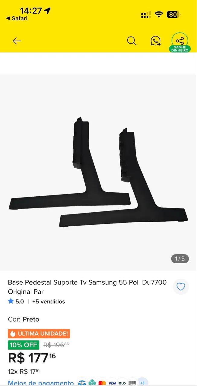 Base suporte TV SAMSUNG 55 - Foto 4