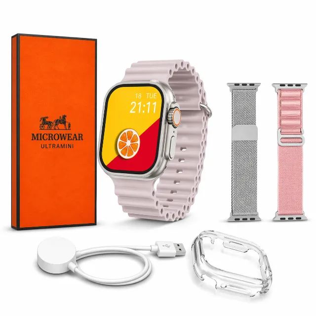 Relógio Smartwatch Microwear Ultra W69 Mini 45mm Premium Feminino Infantil Unissex Ips - Foto 3