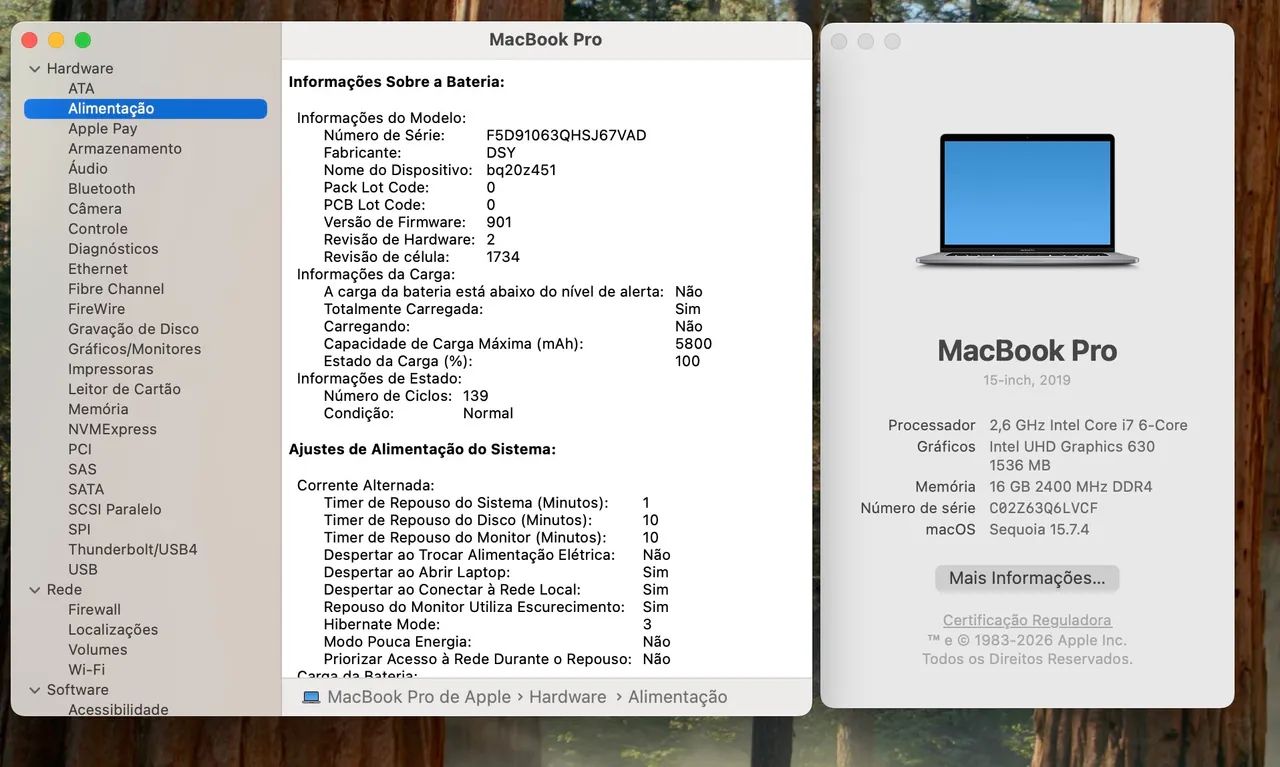 MacBook Pro Touch Bar 2019 (i7/16g/256g) 15,4 polegadas - placa de vídeo dedicada 4g  - Foto 2