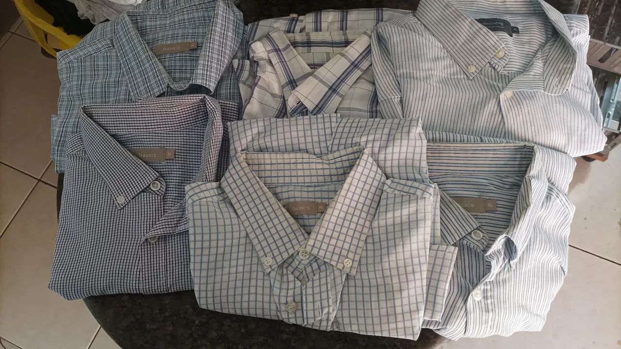 Camisas masculinas manga comprida 