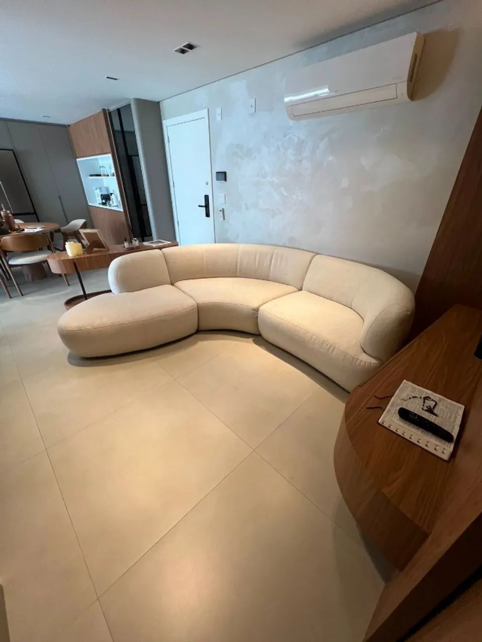 Sofá Modular Curvo Off-White Estofados Jardim - Moderno e Sofisticado - Foto 3