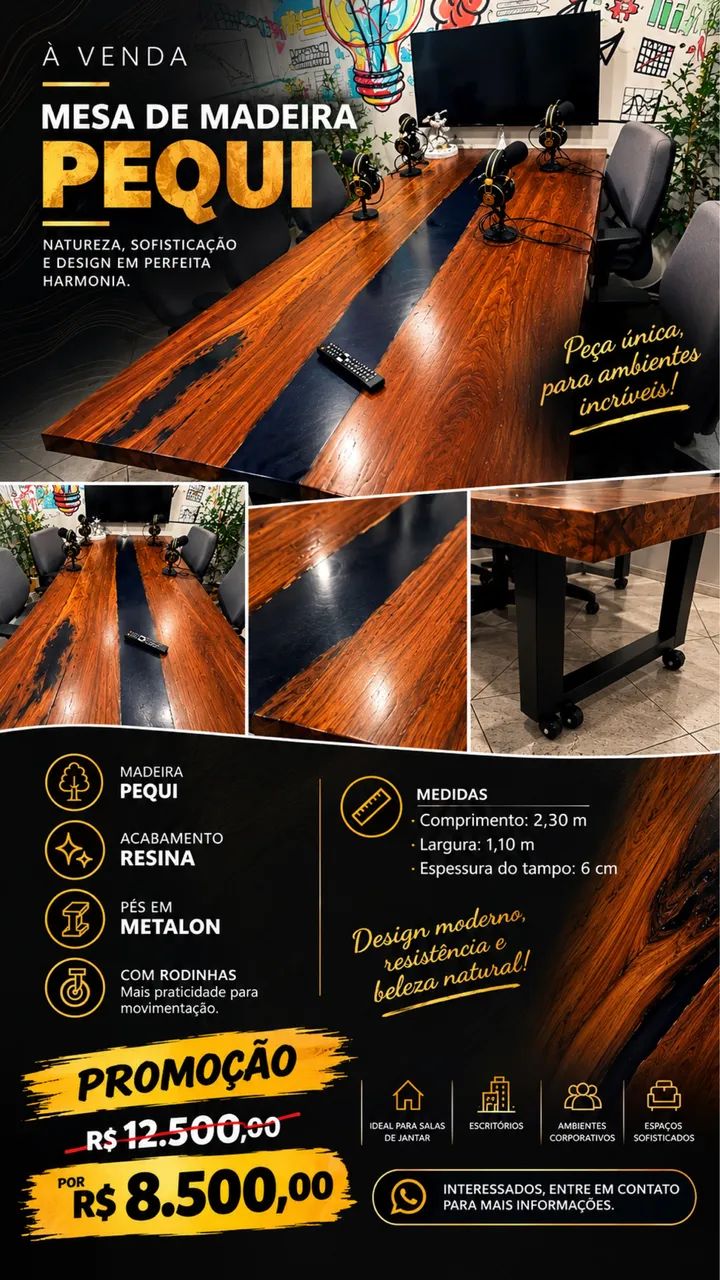 MESA DE MADEIRA PEQUI ? PEÇA EXCLUSIVA - Foto 5