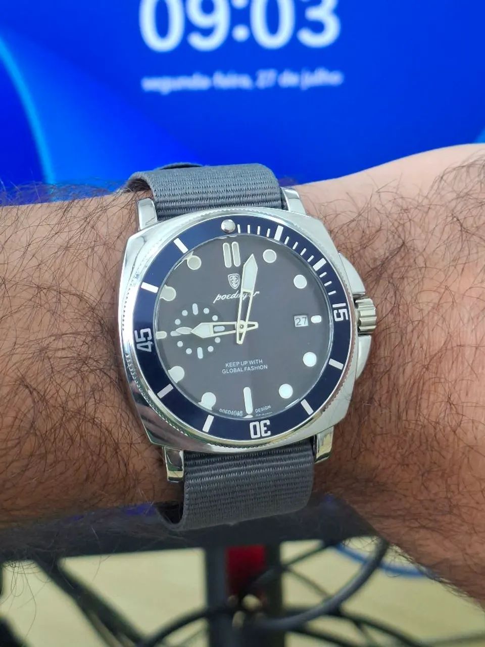 Relógio Poedagar + Pulseira Nato - Foto 5