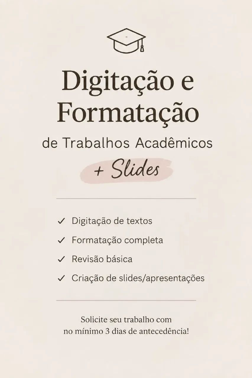 Digitação e Formatação de Trabalhos Acadêmicos + Slides
