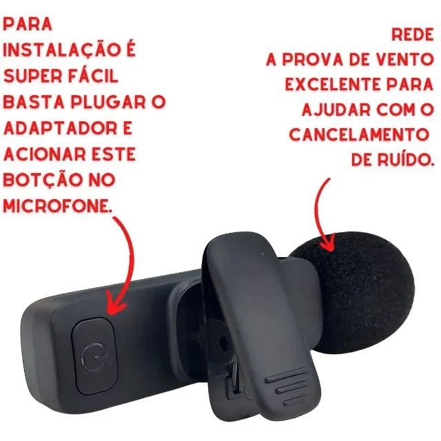 Microfone de Lapela S/fio Tipo c Le-931 Lelong *ENTREGA GRÁTIS* - Foto 4