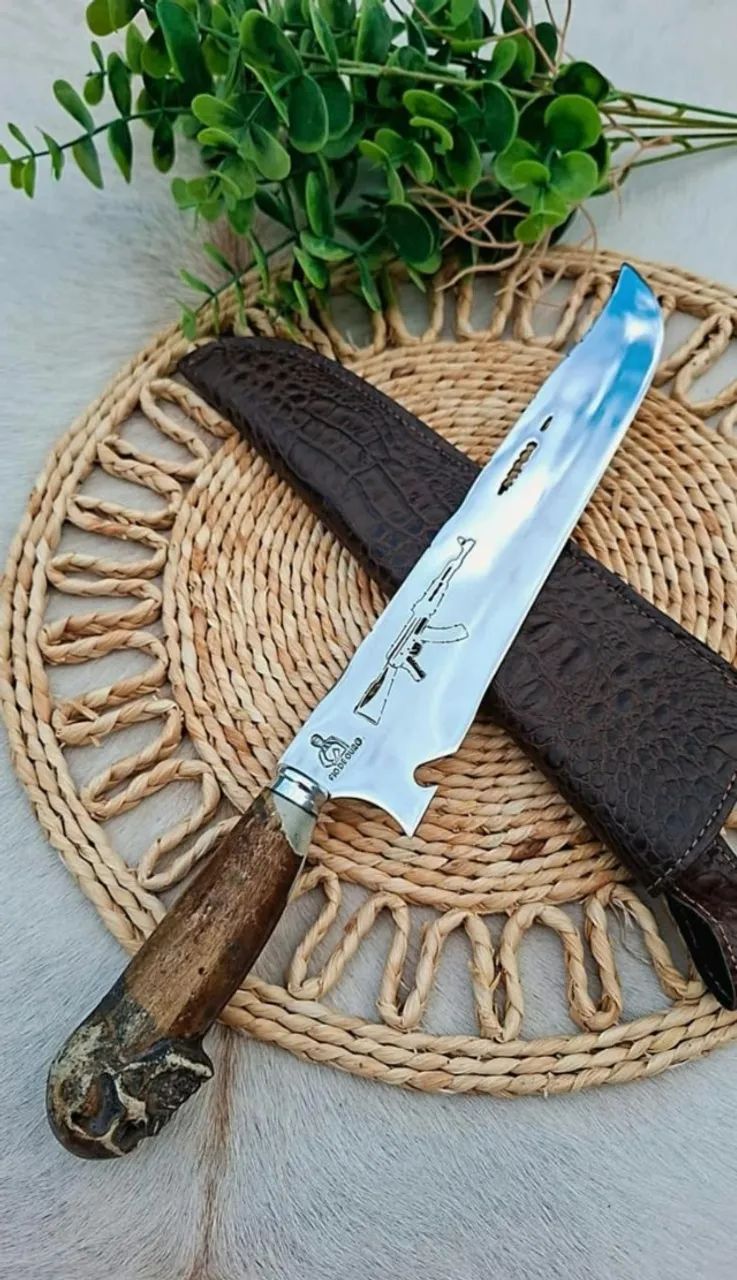 Faca Picanheira P/ Churrasco Em Aço Inox 420 Com 10"