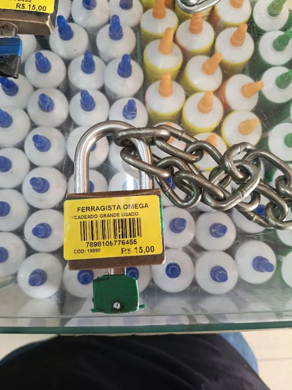 Cadeado G-50 Usado com chave e corrente  - Foto 2