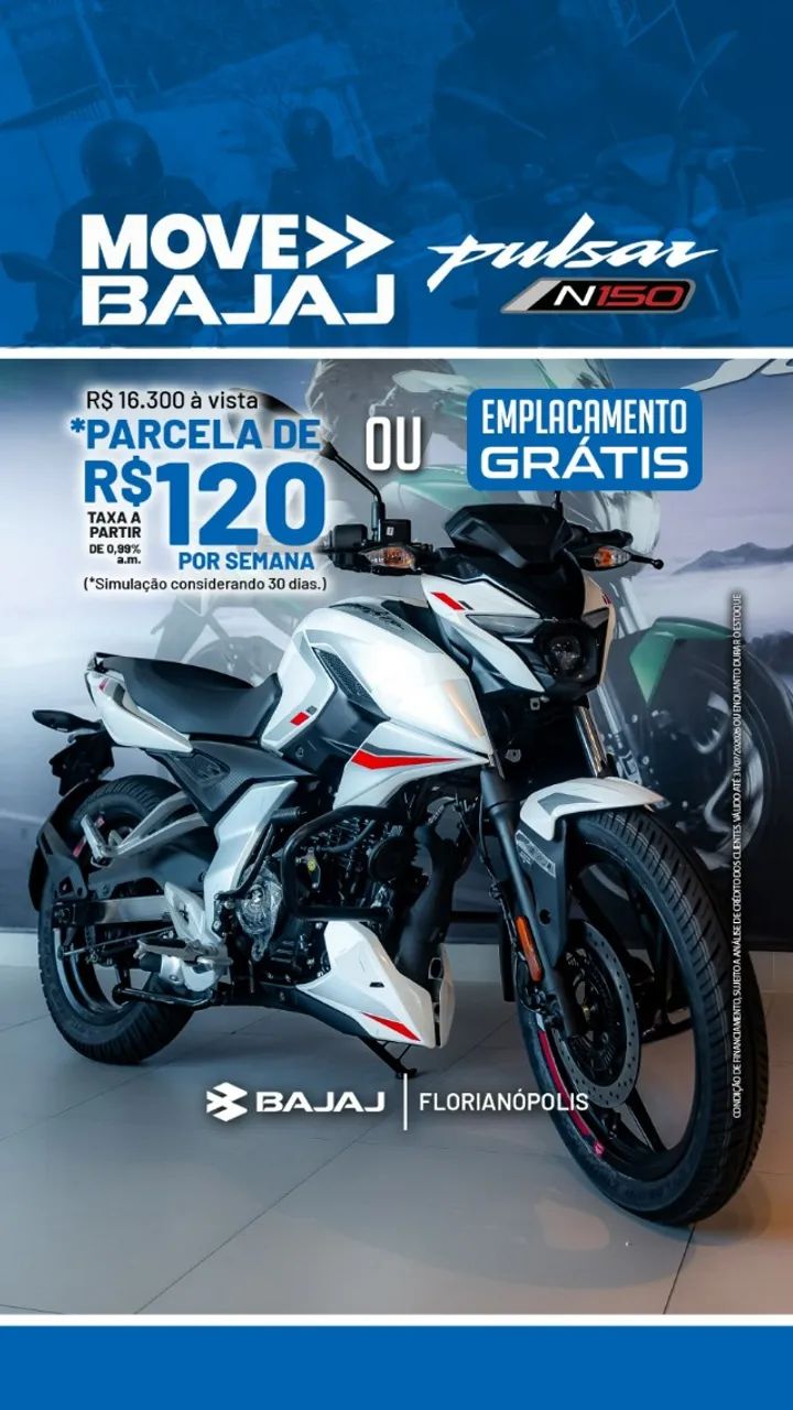 BAJAJ NS150  0KM -MOVE BAJAJ - Taxa de 0,99% a.m. !!   - Foto 2
