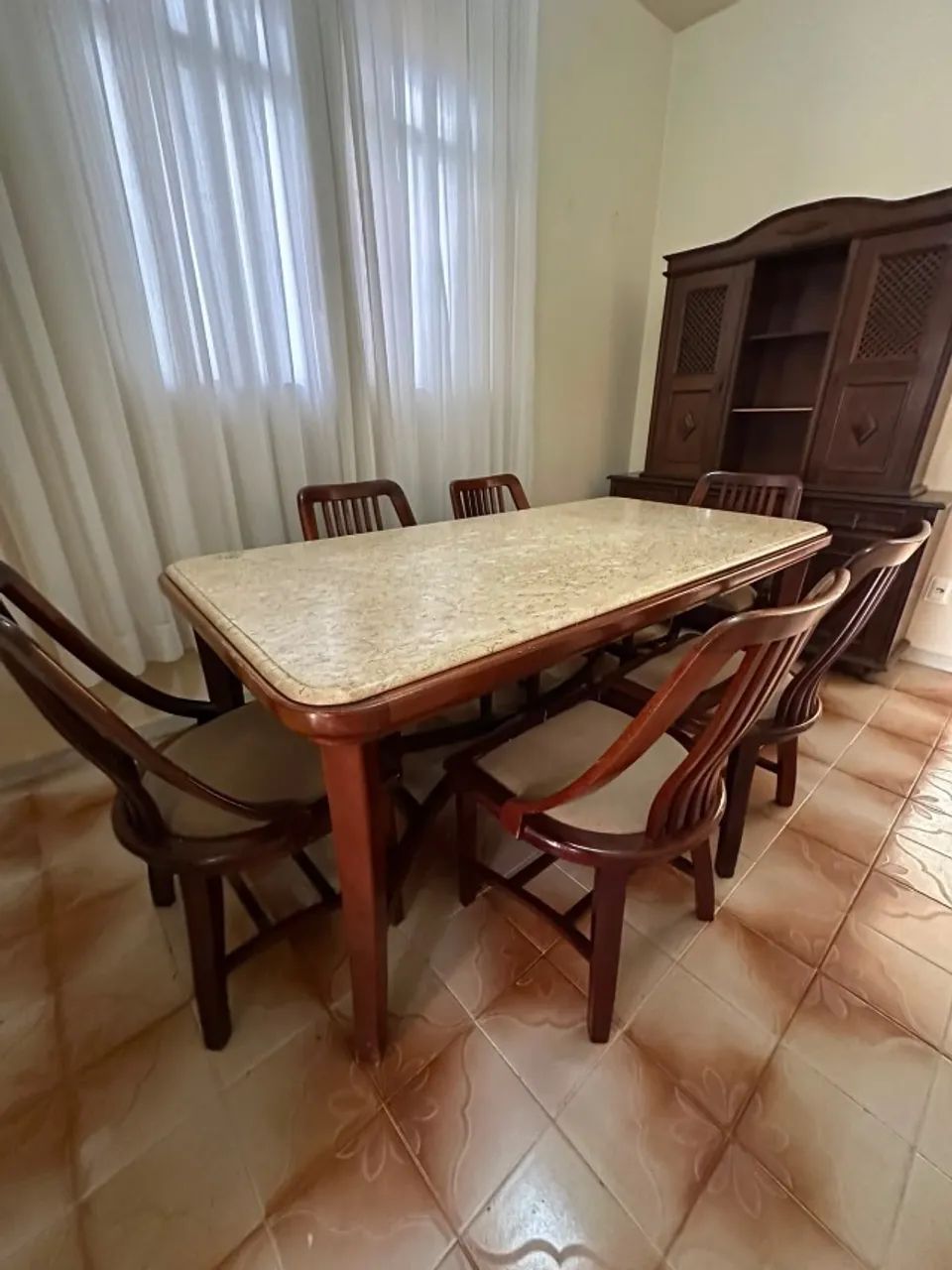 Mesa de jantar com 6 cadeiras tampo granito  - Foto 2