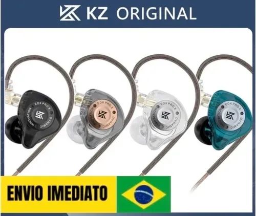 FONE DE OUVIDO KZ EDX PRO X C/ MICROFONE + CASE KZ EVA ZIPPER