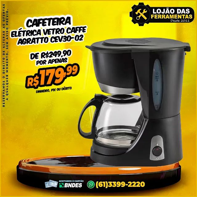 Cafeteira Elétrica Vetro Caffe Agratto CEV30-02