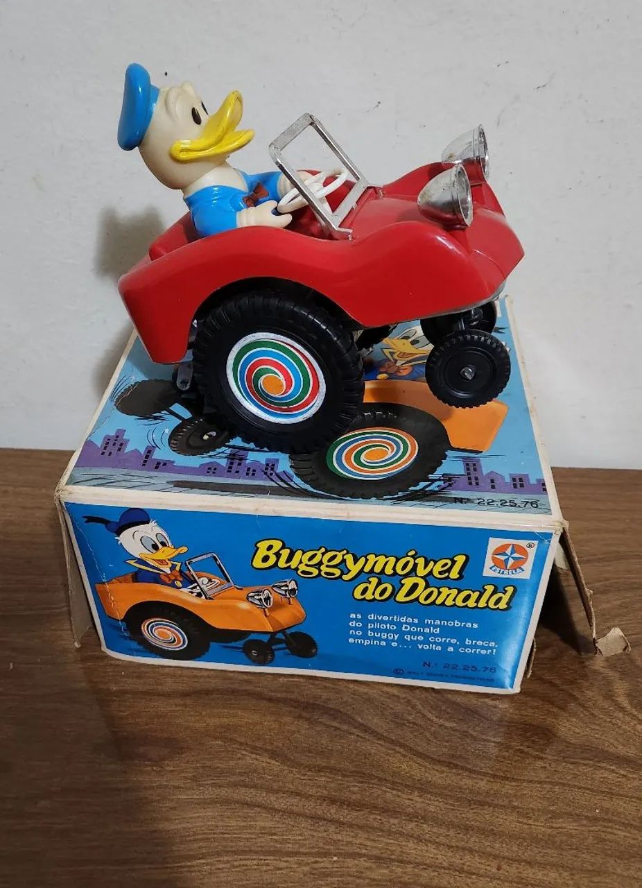 Carrinho Buggy Móvel Pato Donald Estrela Anos 80