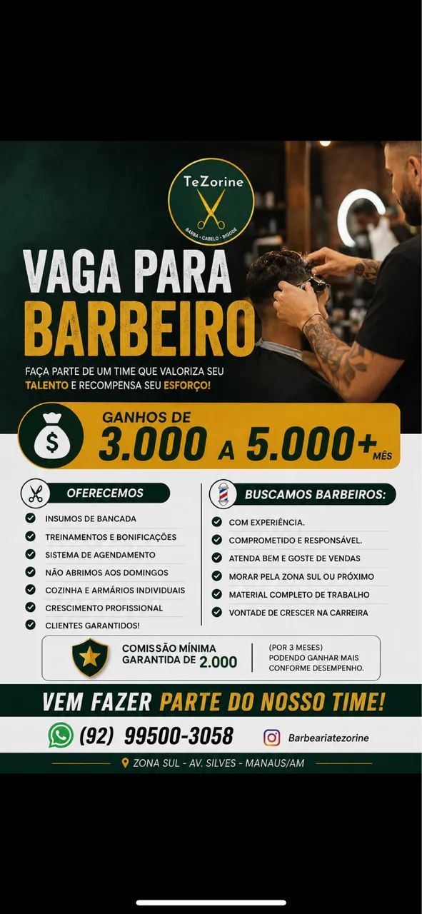 BARBEIRO VAGA!