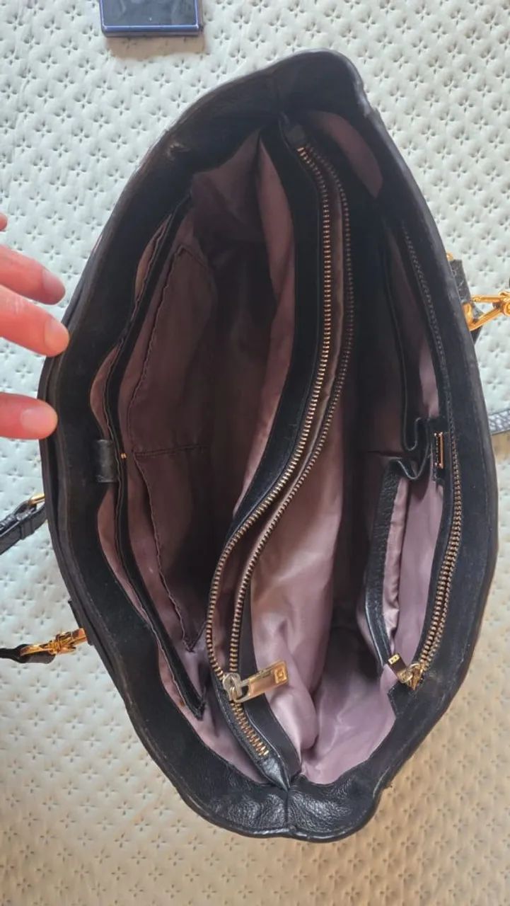 Bolsa Luz da lua em couro textura snake preta  - Foto 3