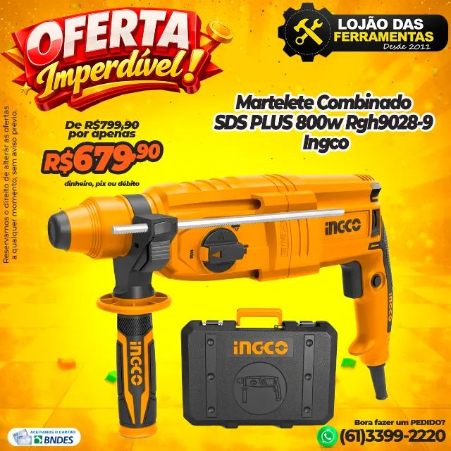 Martelete Combinado SDS PLUS 800w Rgh9028-9 Ingco