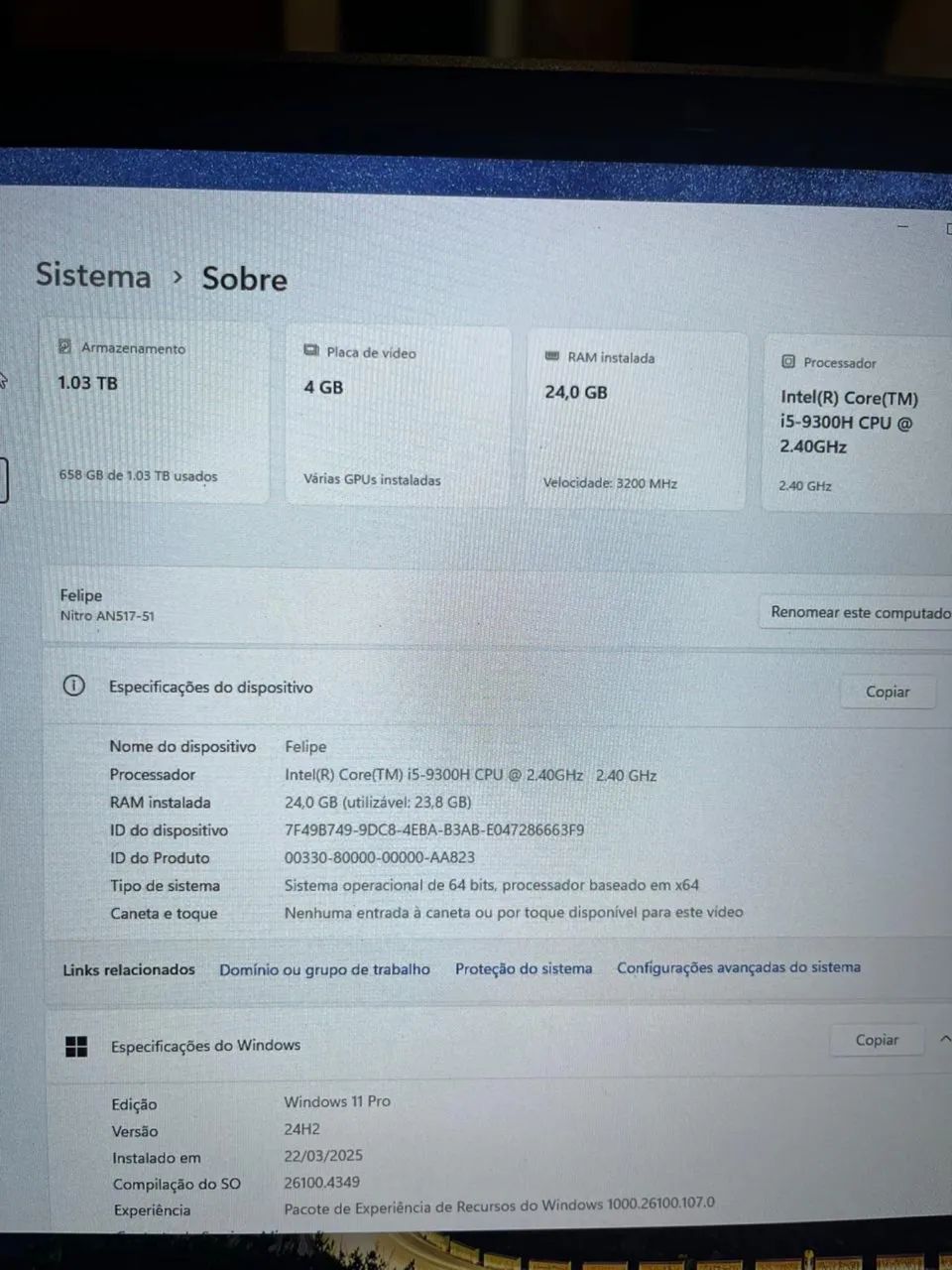 Notebook Acre nitro 5 - Foto 5