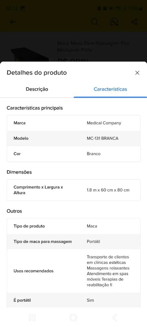 Maca portátil e dobrável, nunca usada!  - Foto 5