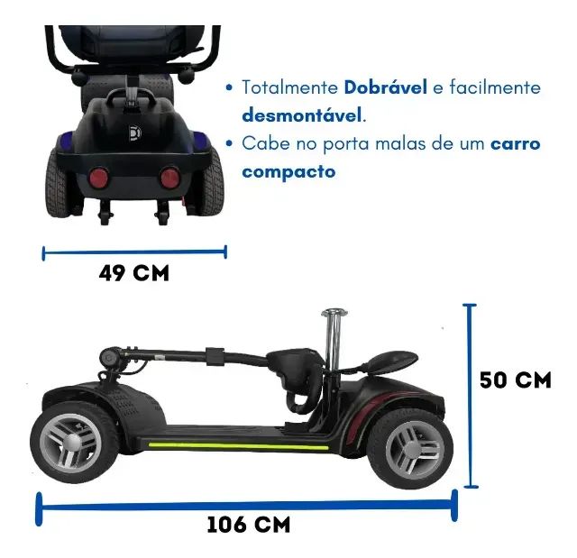 Cadeira Motorizada Elétrica Scooter 136kg - Foto 5