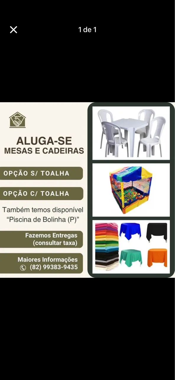 Aluguel de Mesas e Cadeiras