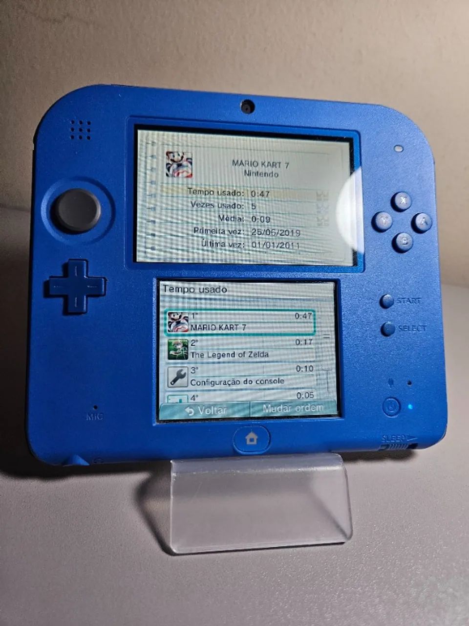 Nintendo 2DS Azul Edição Mario Kart | Caixa com Seriado | Excelente e Pouco Uso | Completo - Foto 3