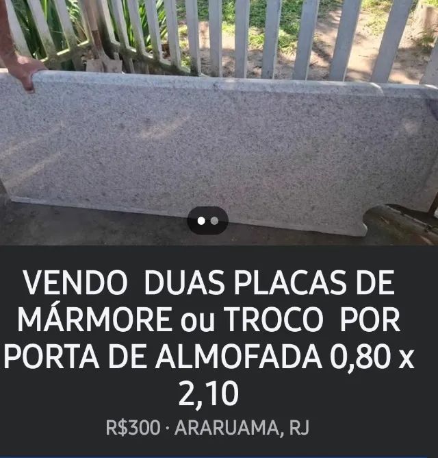 Mármore 0,96 x 1,00. Retirado inteiro. Novo. Sem arranhões 