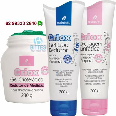 Kit Criox Redutor de Medidas Natubelly Cosméticos Gel Creme Drenagem Linfática Arnica