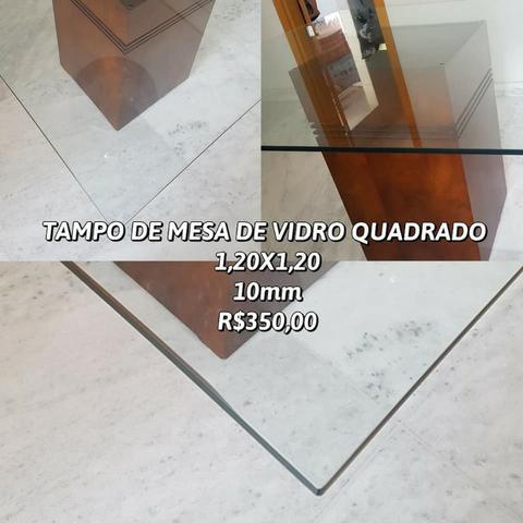 Tampo de vidro quadrado