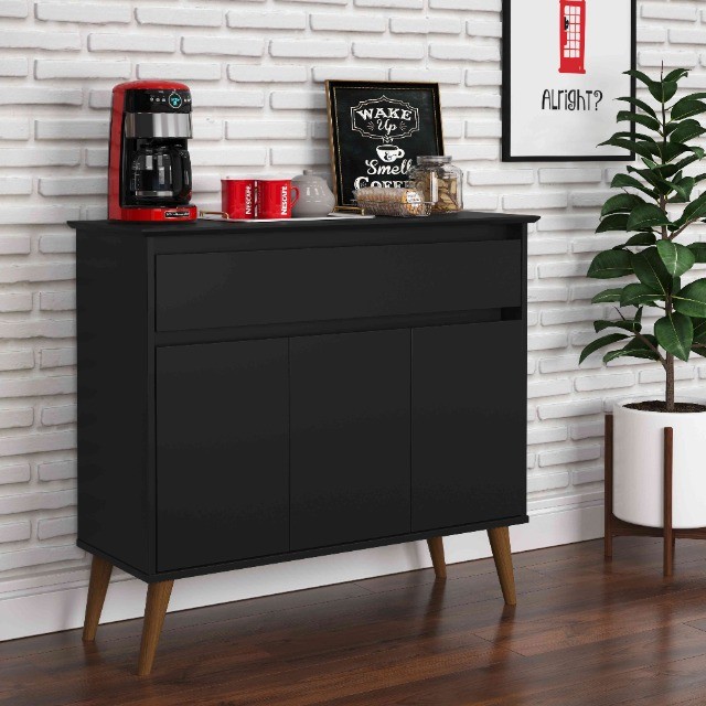 Aparador Zeus Preto Até 12x - Frete Grátis 