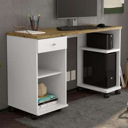 Mesa De Computador Million Preto Acetinado Nature Patrimar - Foto 2