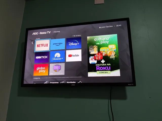 Smart TV LED 32" HD AOC ROKU