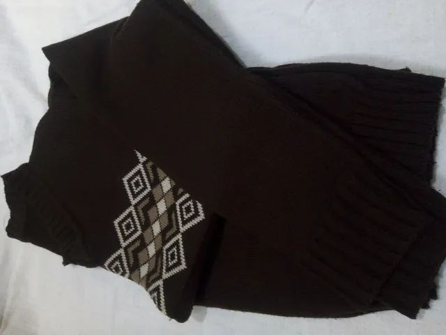 Blusa de lã marron , lã grossa, em perfeito estado Nova  - Foto 3