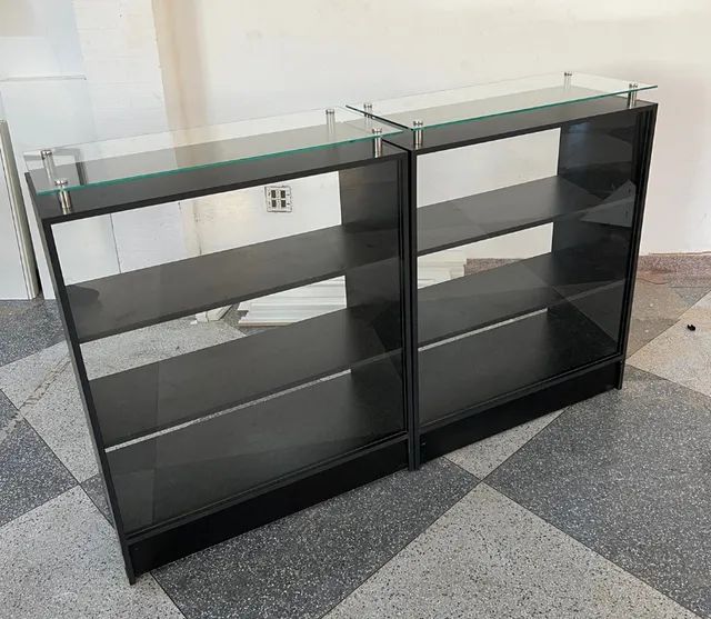 BALCÃO VITRINE COM TAMPO DE VIDRO MDF - Foto 2