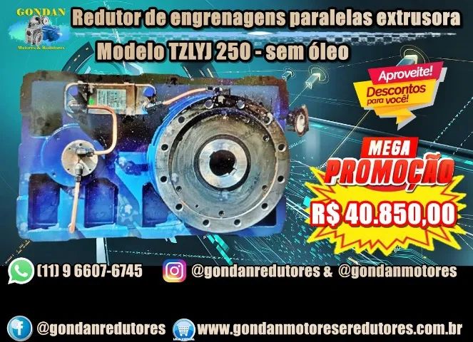 Redutor de engrenagens paralelas extrusora Modelo TZLYJ 250 sem óleo - Foto 6