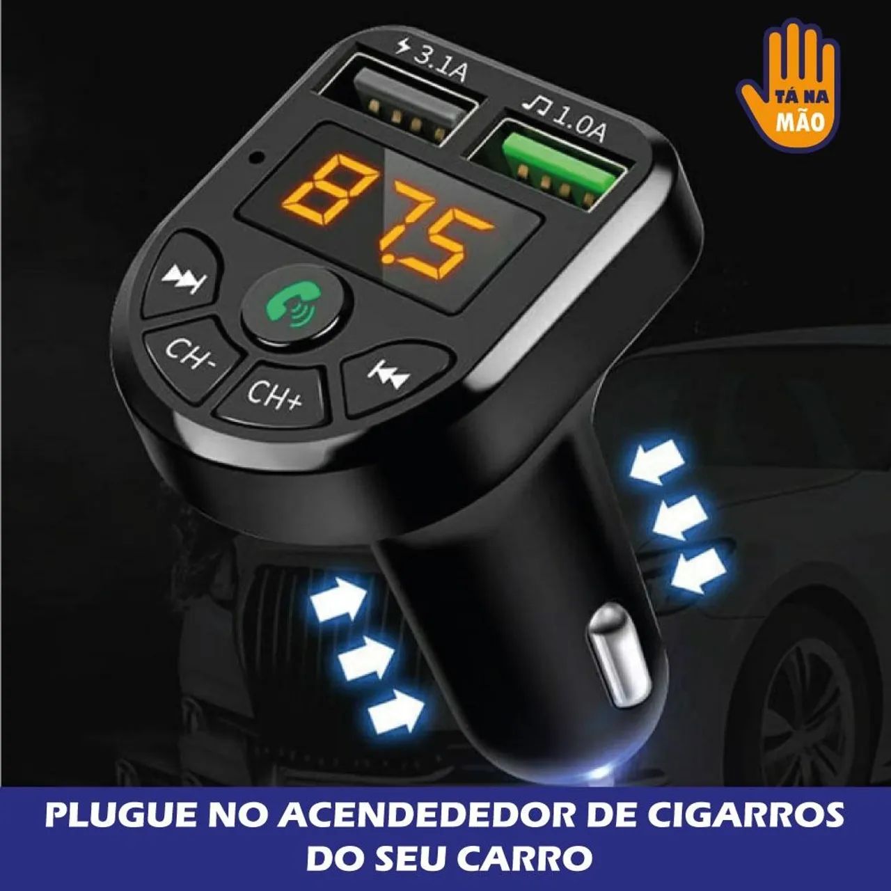 Transmissor carregagor MP - via Bluetooth  - Foto 4
