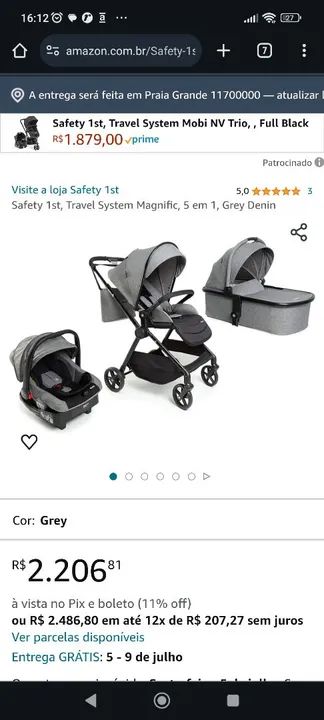 Carrinho safety 5 em 1 1800 novo