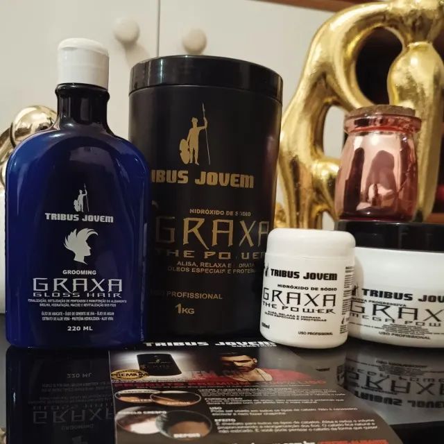 Pomada e creme para cabelo Grooming Graxa Gloss Hair: Estiliza, Finaliza, Mantém O Liso - Foto 4