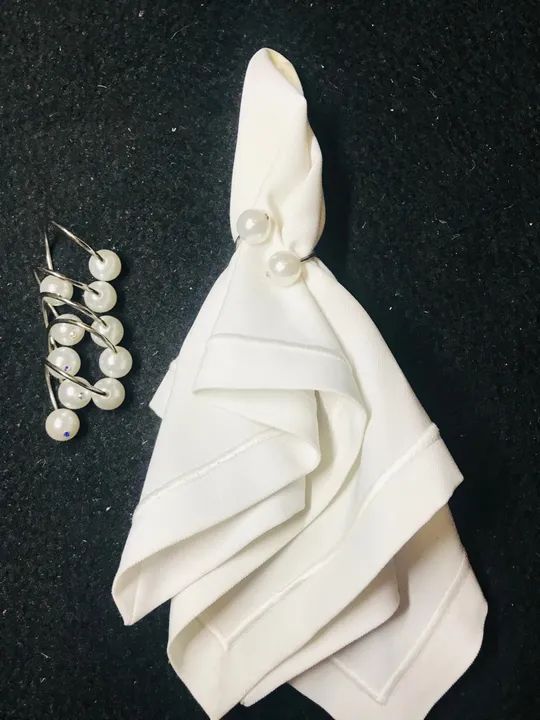 Conjunto c/ 6 Porta Guardanapos de Pérolas com Strass. - Foto 2